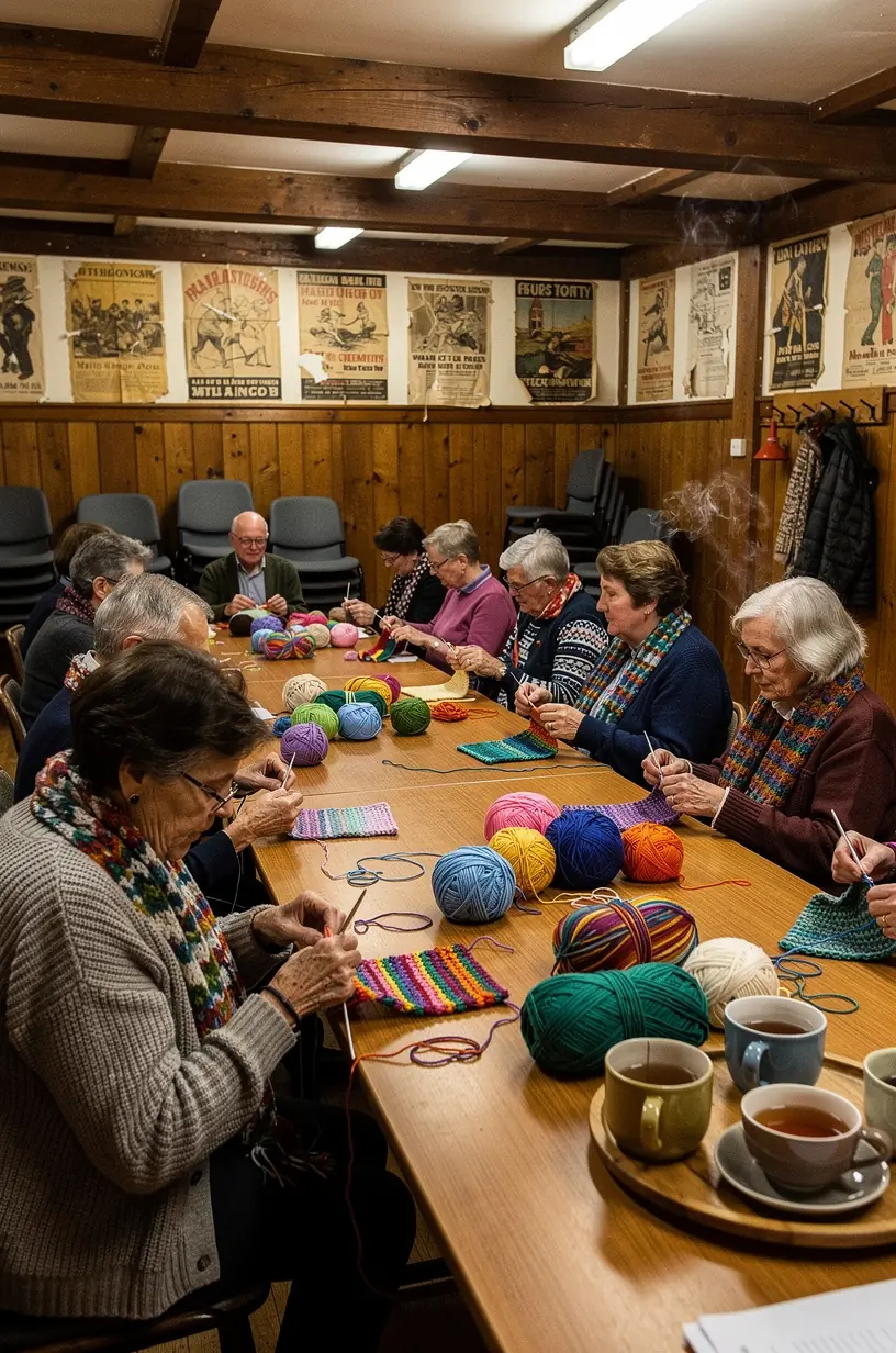 Club members collaborating on creative projects together