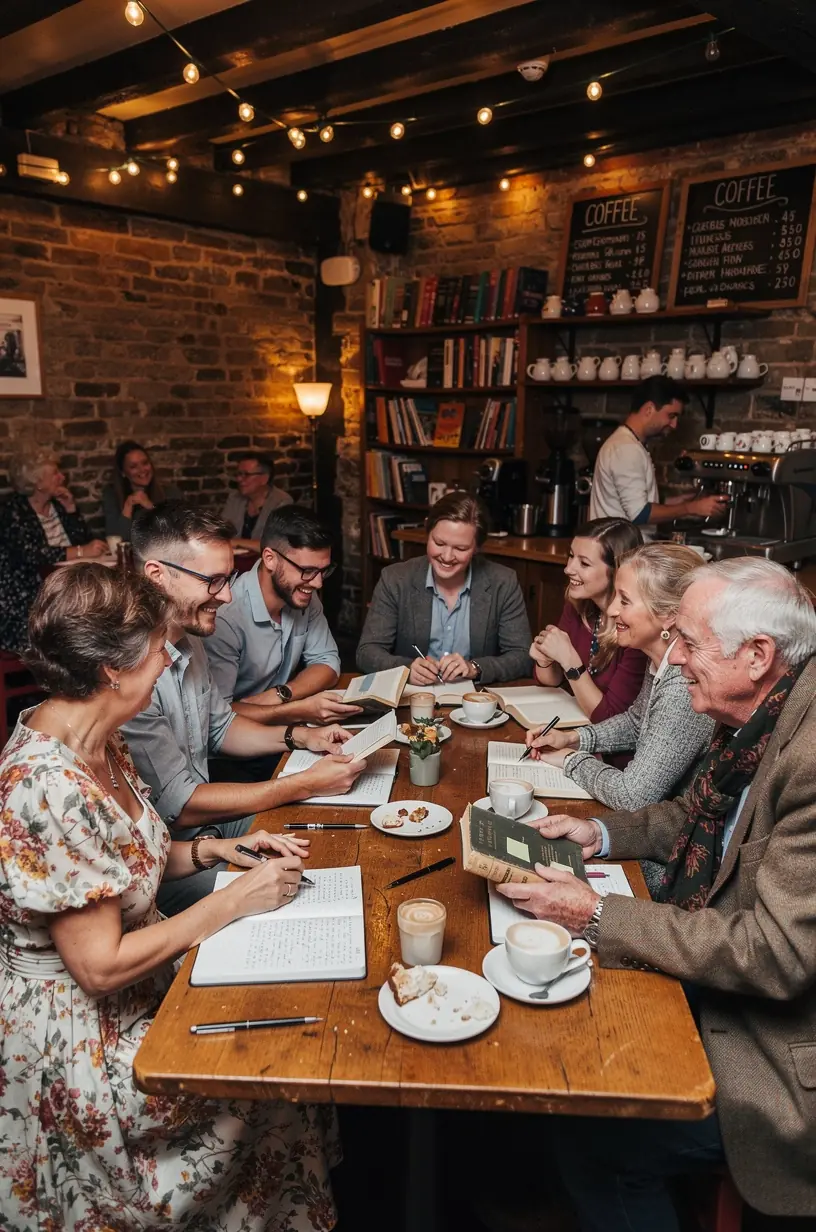 Community members engaging in creative meetup activities.